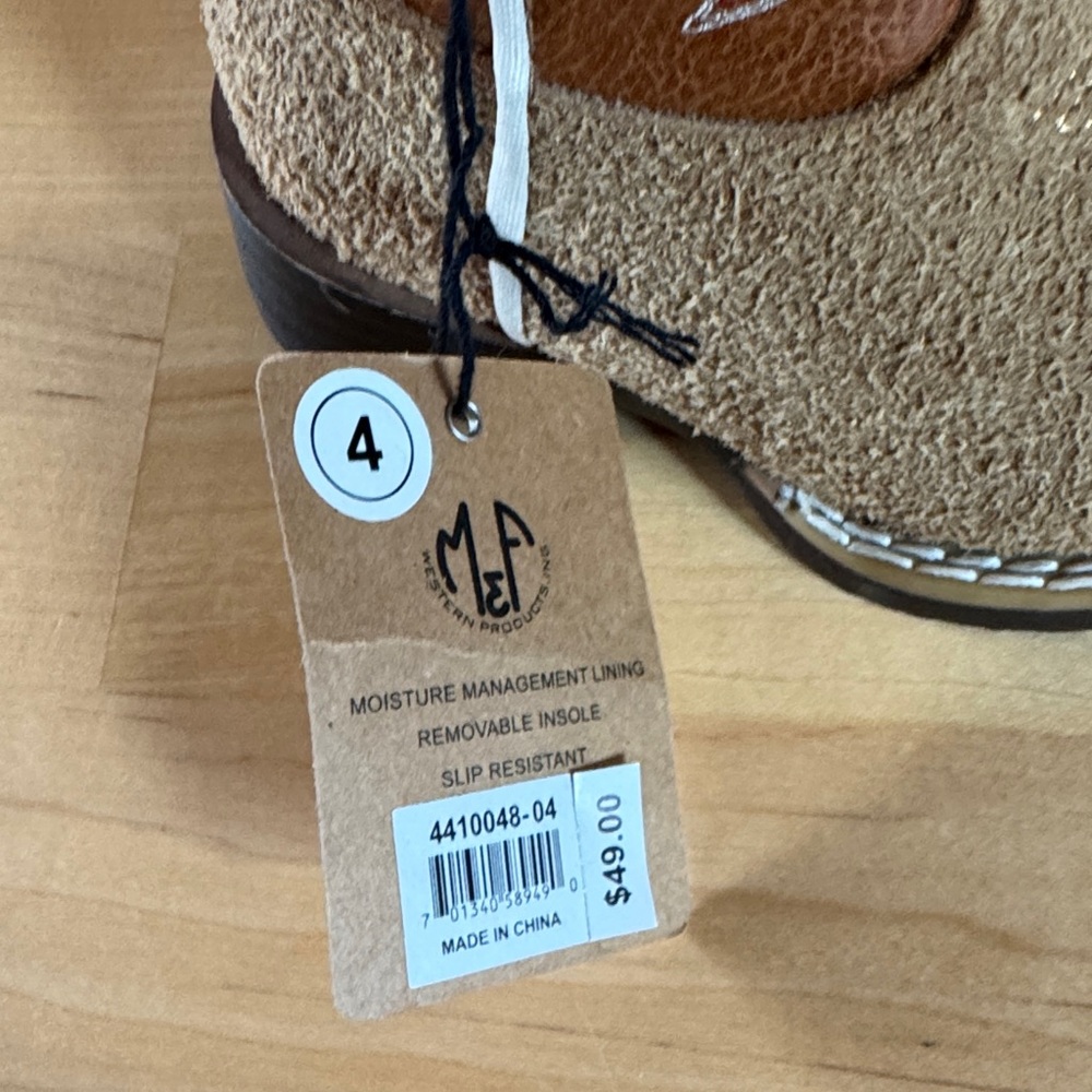 Baby Girl Brown Leather Cowboy Boots - Picture 3 of 4